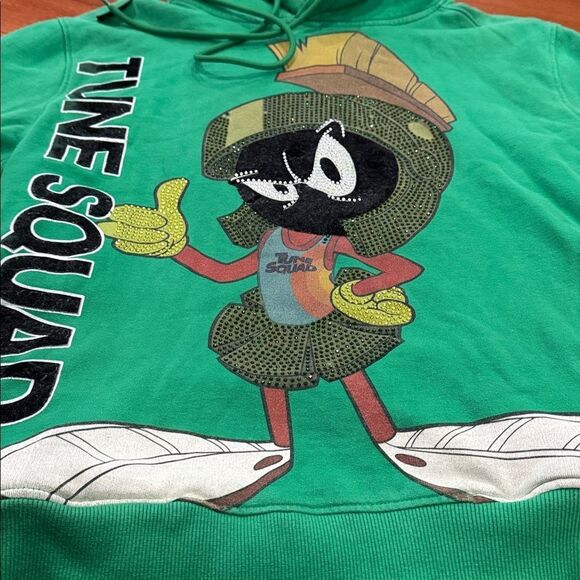 De Kryptic Space Jame Tune Squad Hoodie Green  Hoodie with Bling Blings size S - Picture 9 of 12
